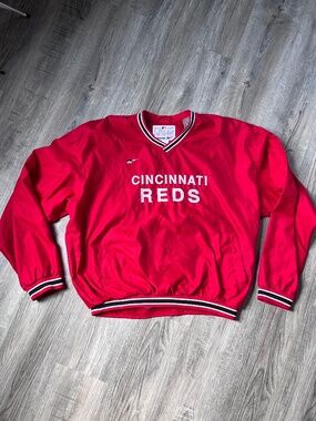 Vtg CINCINNATI REDS SIDELINE JACKET Rare Reebok lined pullover MENs XXL